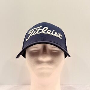 Titleist New Era Navy Blue Mesh Back Golf Hat Mens Medium-Large FJ Logo Cap